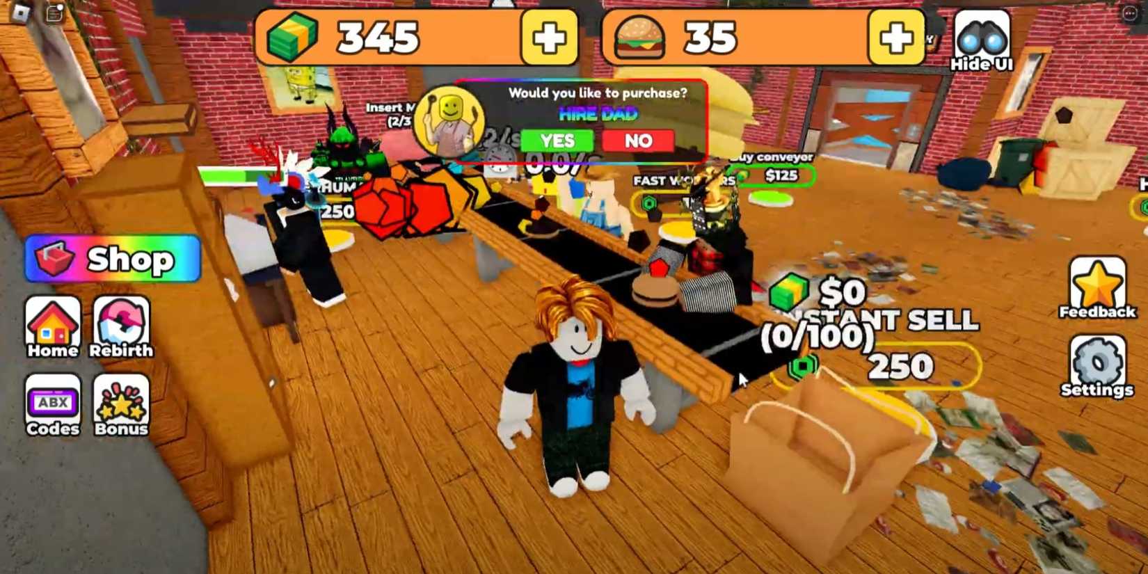 SELL BURGERS TO PROVE MOM WRONG characters