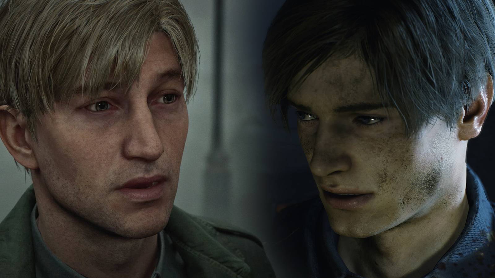 silent-hill-2-resident-evil-2-remake-james-sunderland-leon-kennedy-face-cinematic