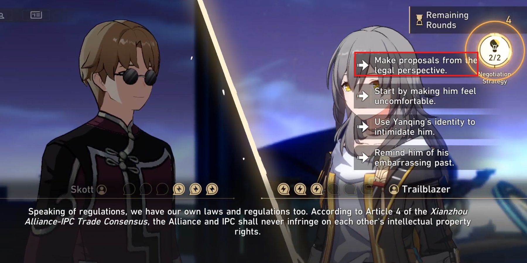 Skott Debate Solutions In HSR (Negotiation Answers) - Honkai: Star 