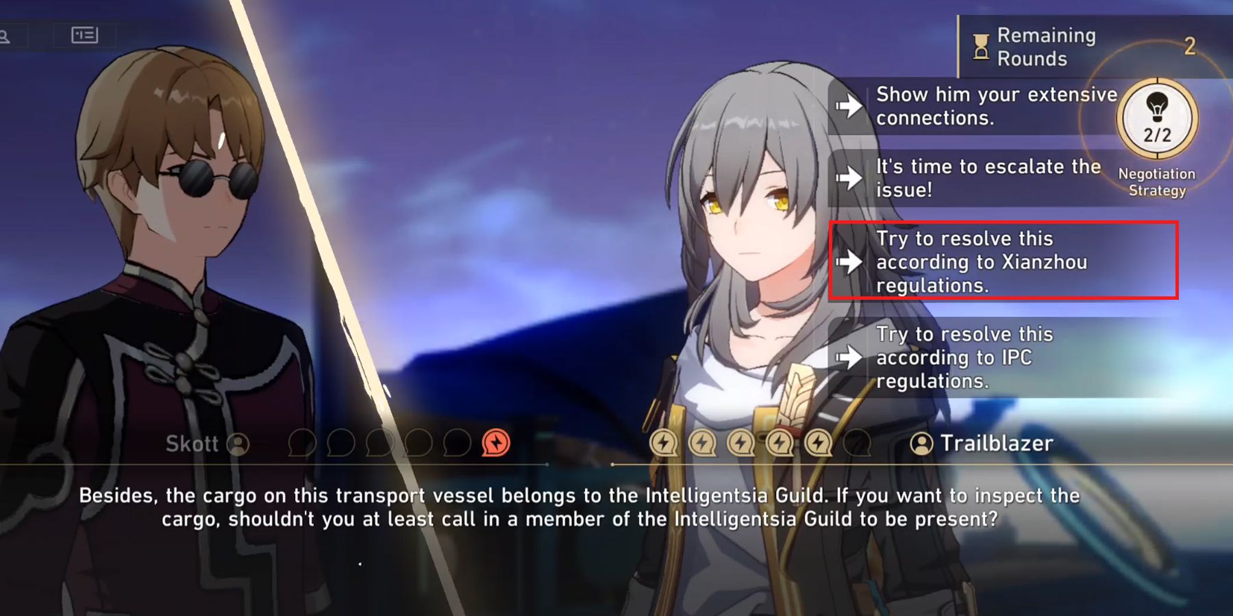 Skott Debate Solutions In HSR (Negotiation Answers) - Honkai: Star