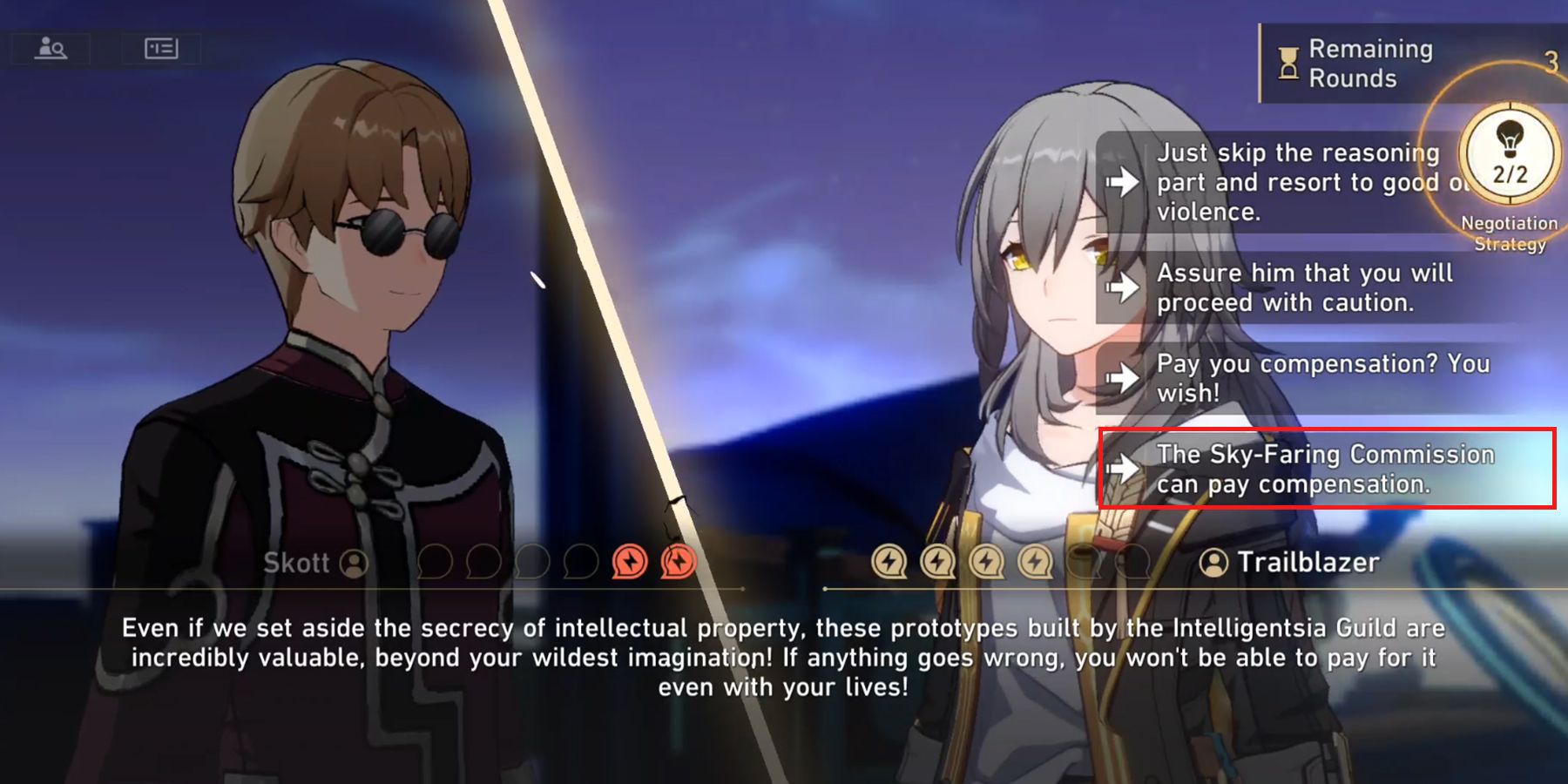 Skott Debate Solutions In HSR (Negotiation Answers) - Honkai: Star Rail