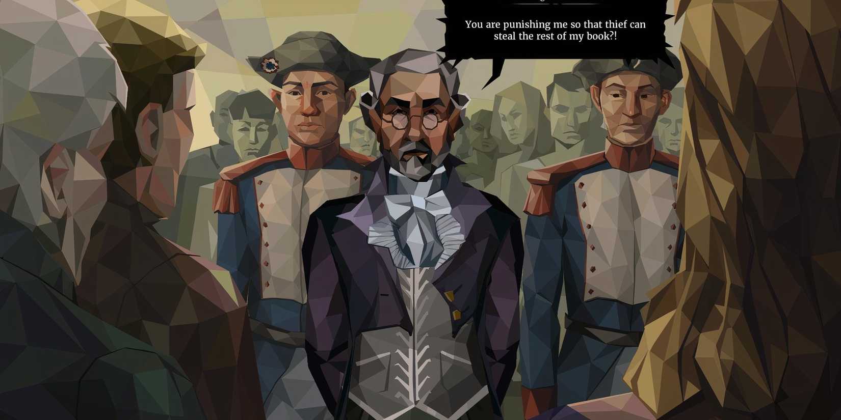 snippet of a scene from We. The Revolution with French Soldiers standing