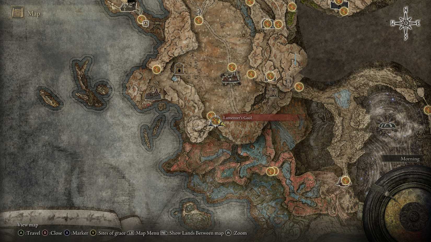 Lamenter's Gaol map location in Elden Ring Shadow of the Erdtree