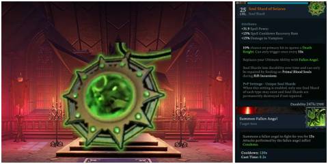 image of the icon and stats for the Soul Shard of Solarus amulet in V Rising