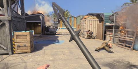 Promotional image showcasing the Spear melee weapon in Modern Warfare 3 and Warzone 