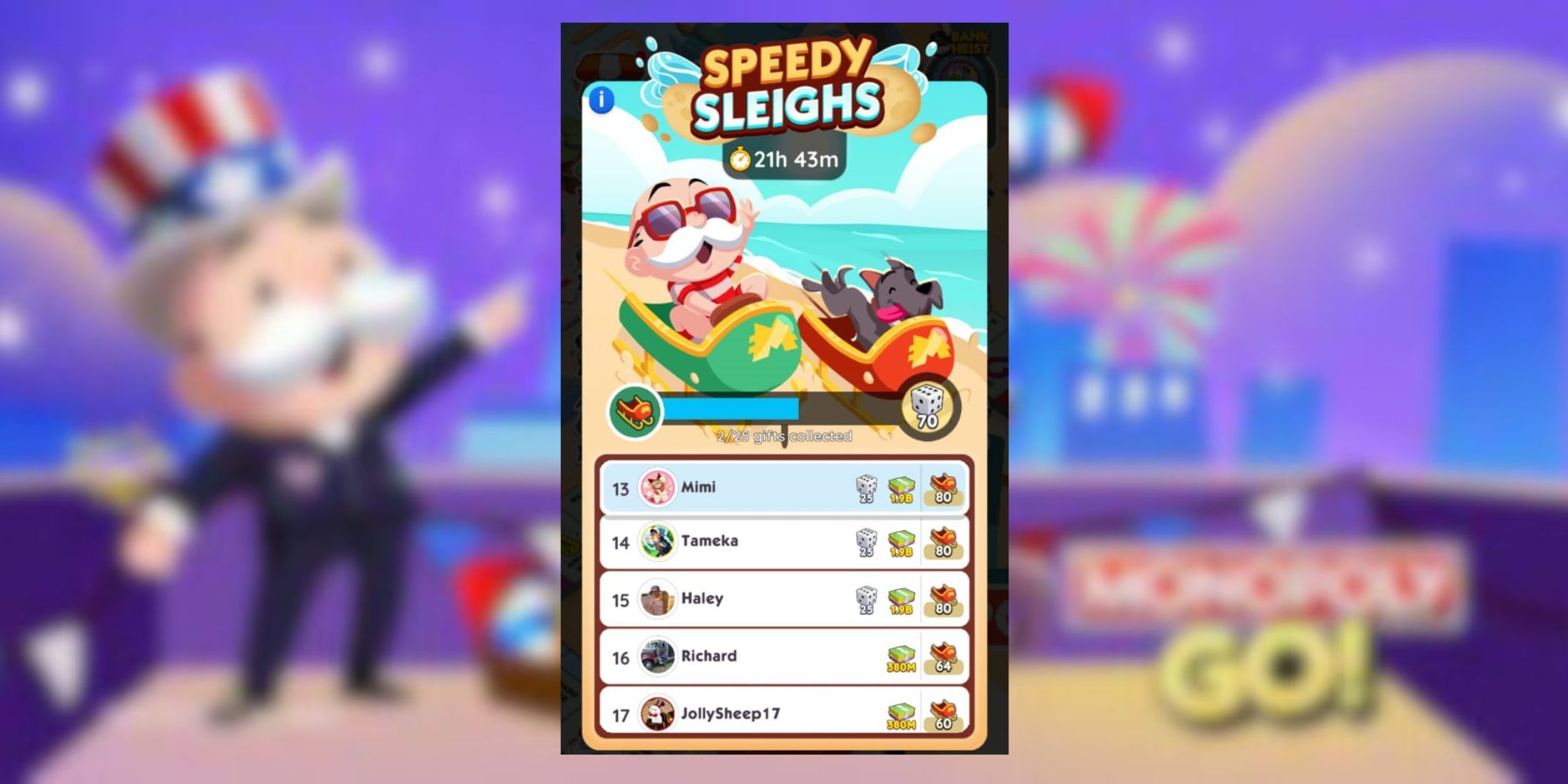 Monopoly GO: Speedy Sleighs Rewards And Milestones