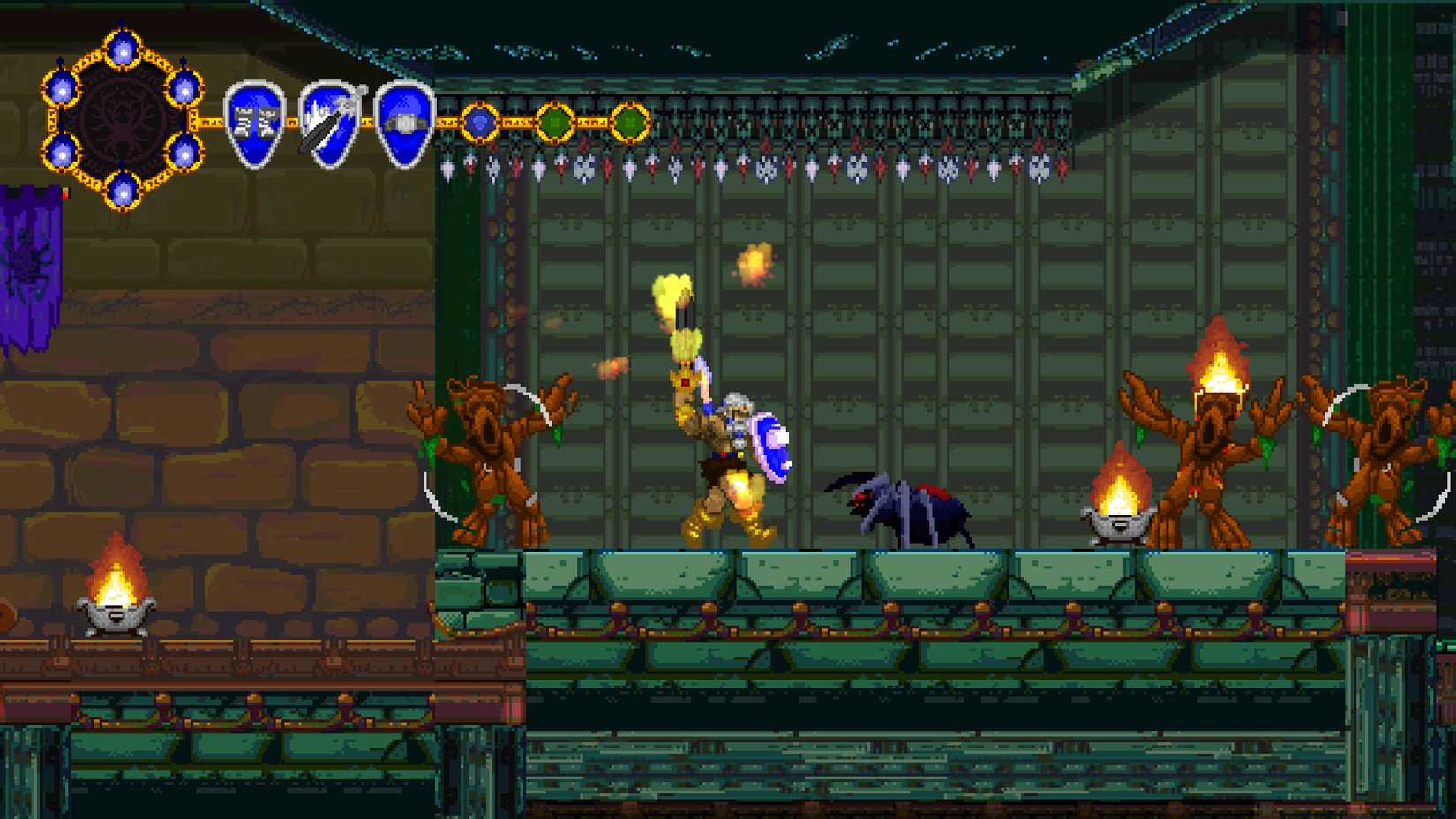 Volgarr the Viking 2 Fighting Spiders and Tree Enemies