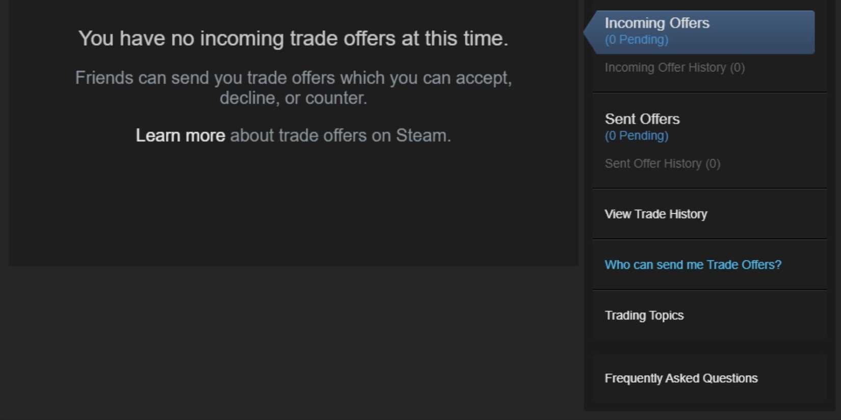 Who can send me trade offers on Steam Option