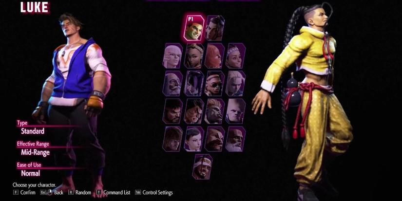 street fighter 6 character select screen with potato mod turned on