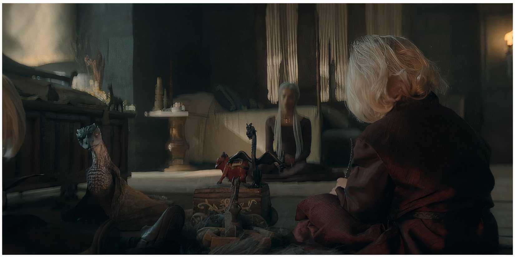 Stromcloud and Princes Aegon and Viserys in House of the Dragon.