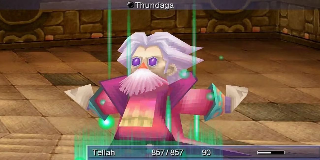 Tellah casting a spell in Final Fantasy 4 3D