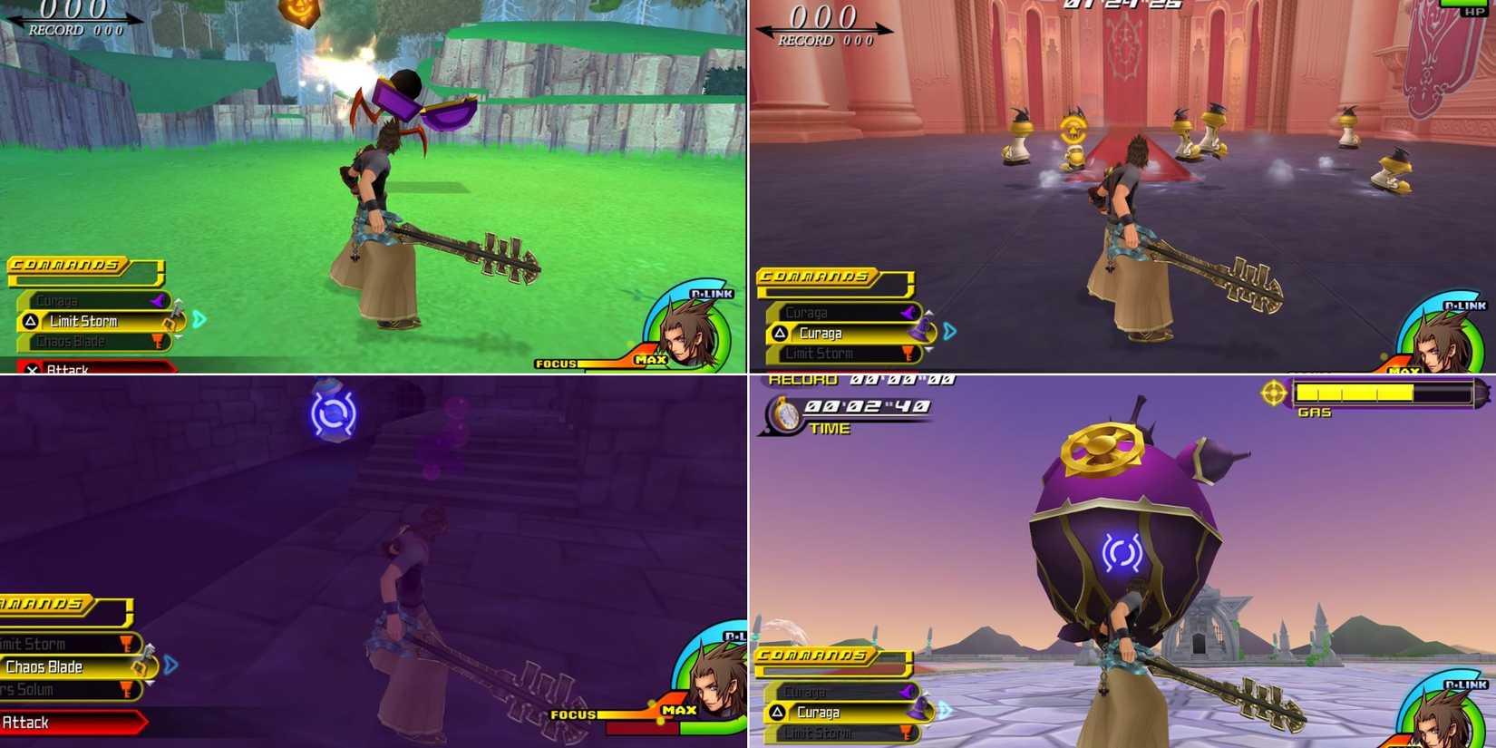 Terra facing 4 different Special Unversed in 4 different worlds, Enchanted Dominion, Castle of Dreams, Dwarf Woodlands and Radiant Garden.