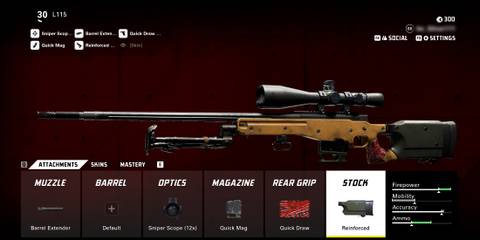 Screenshot showcasing the best L115 long range loadout for XDefiant