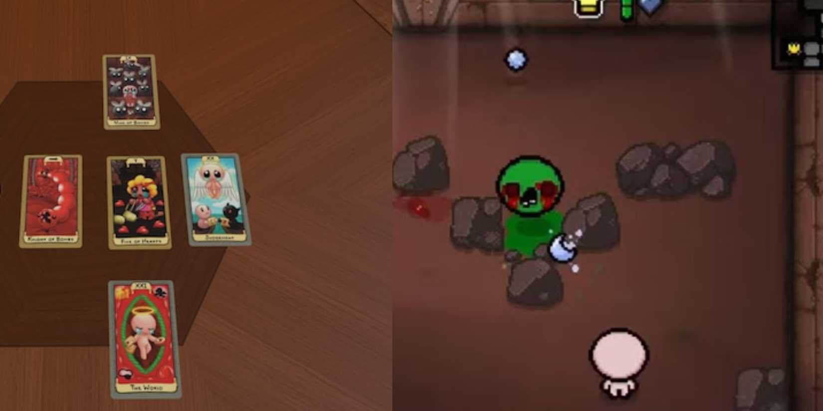 The Binding of Isaac gameplay and tarot deck