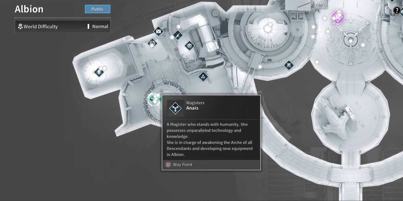 The first Descendant Albion Anais location on map