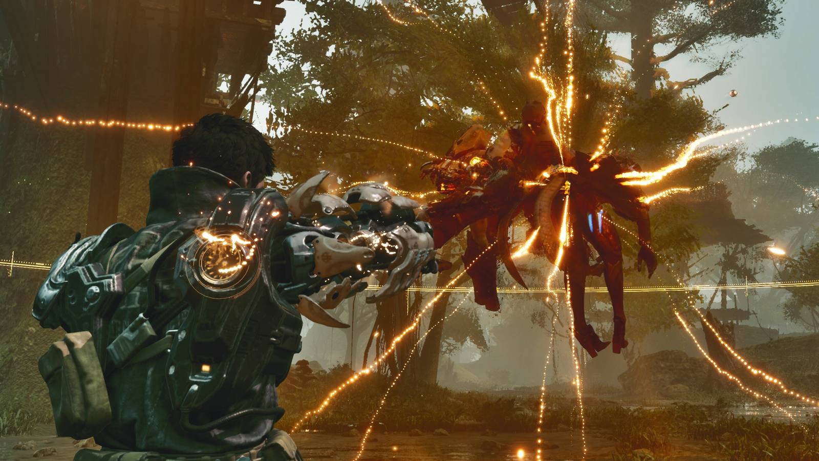 Firing a weapon in The First Descendant