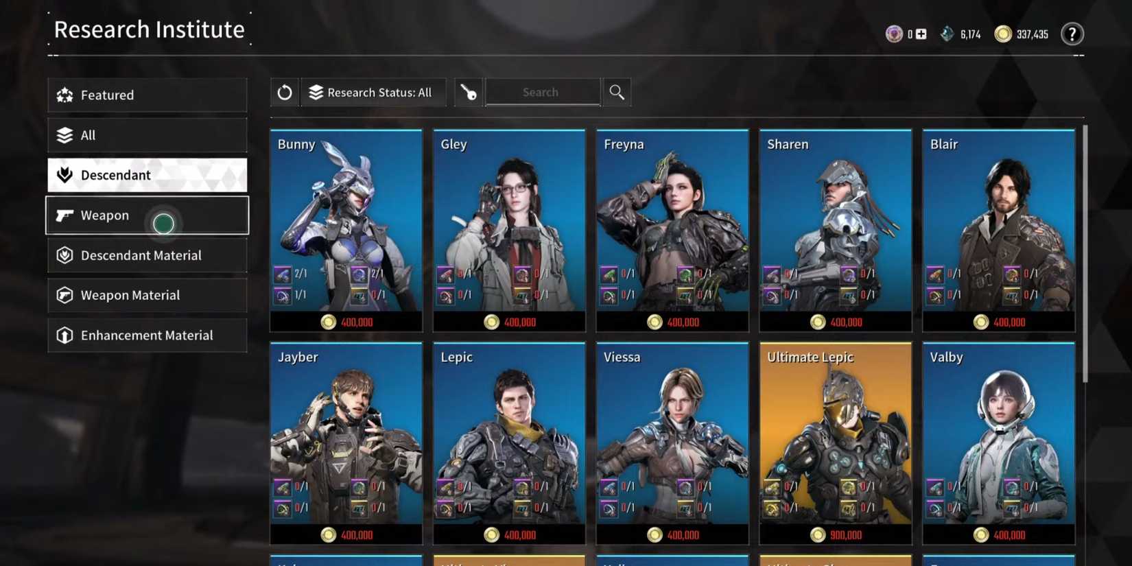 The first Descendant Research Descendants