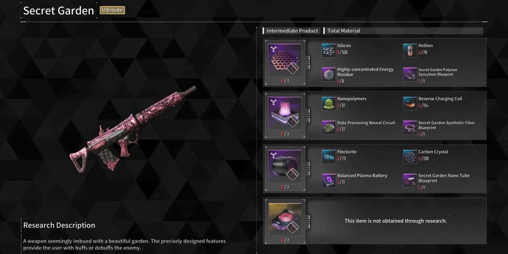 The first Descendant Secret Garden Ultimate Weapon