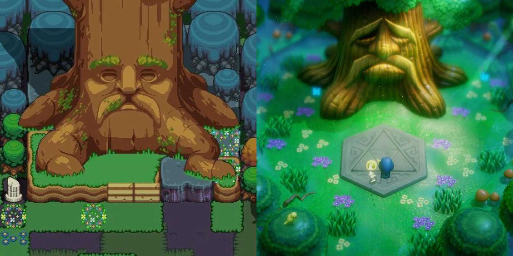 The Great Deku Tree in Cadence of Hyrule, and The Great Deku Tree in the trailer for Echoes of Wisdom.