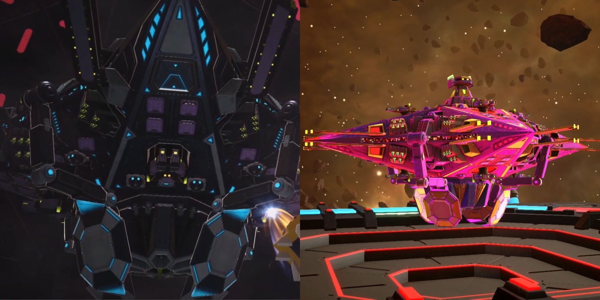 The Gummi Ship encounters the Colossus Pyramid and the Gummi Ship encounters the Omega Machina.