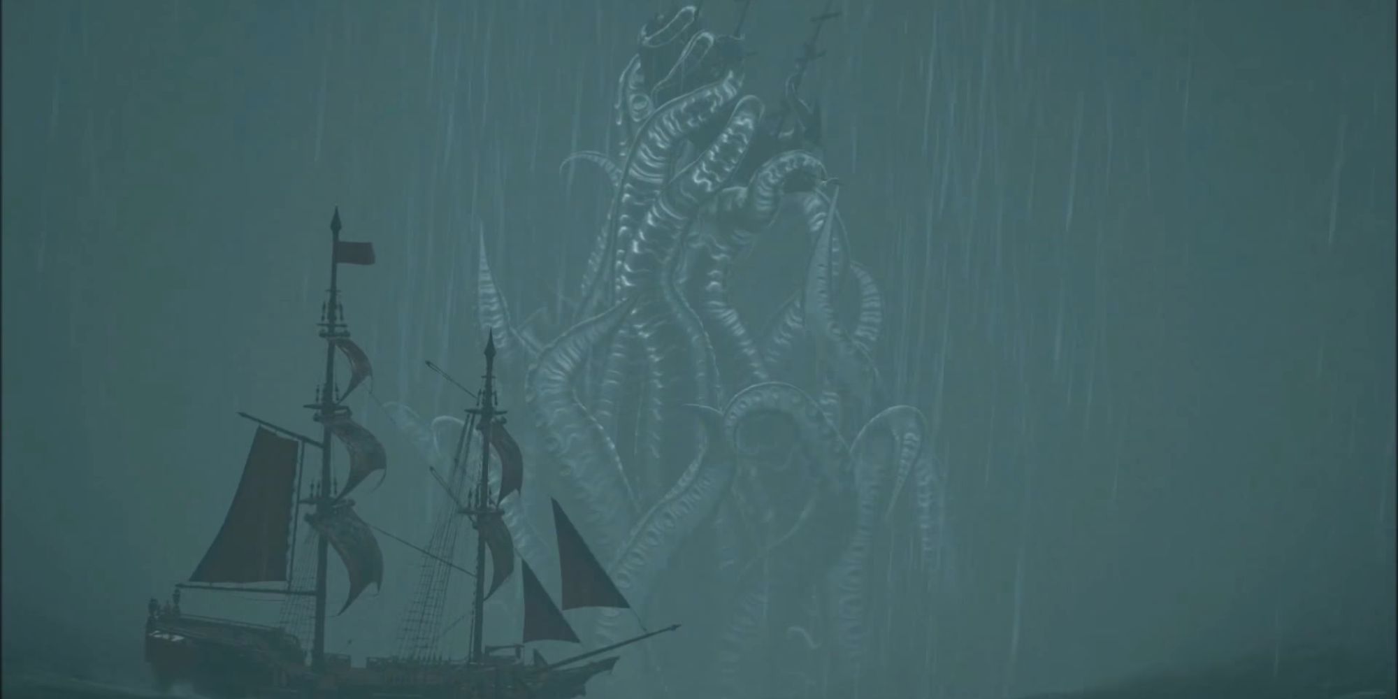 The Kraken uses it's tentacles to restrain multiple ships at the same time.