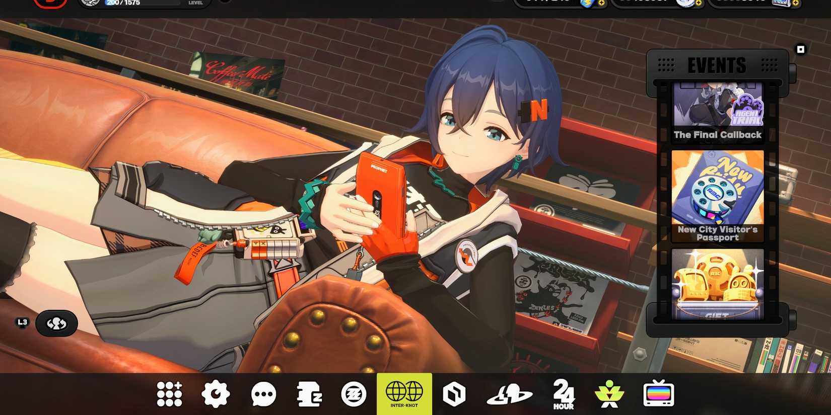 The main menu system in Zenless Zone Zero