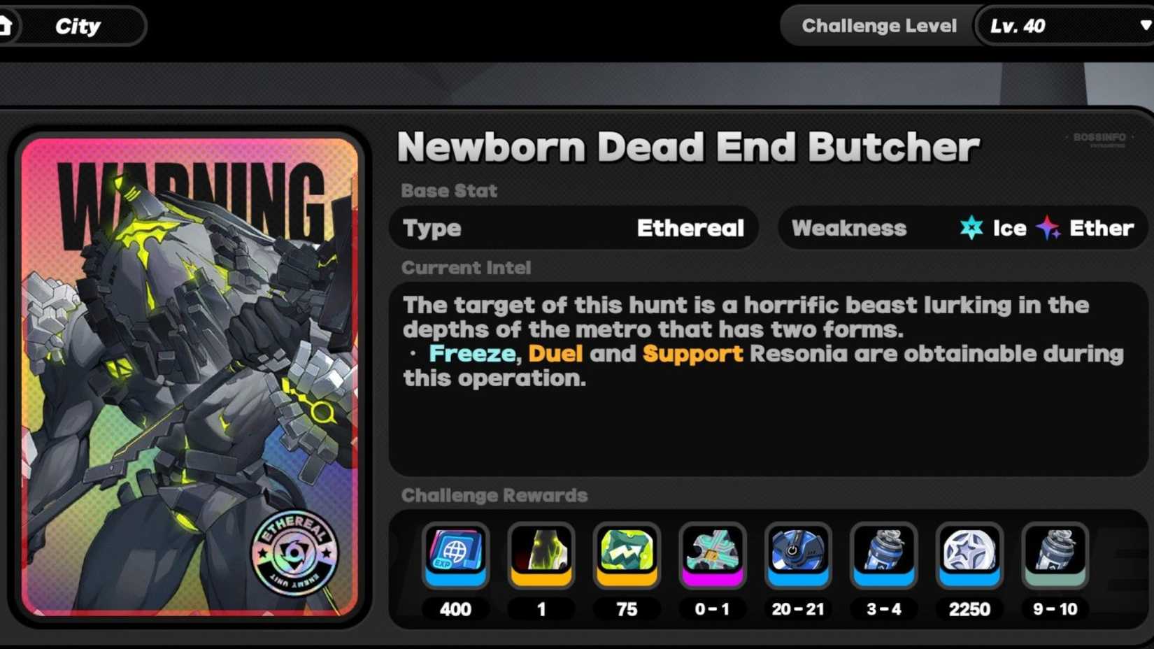 The Newborn Dead End Butcher description in Zenless Zone Zero