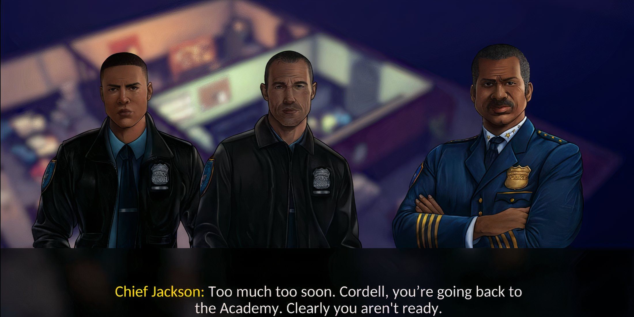 The Precinct chief chastises player for botched mission