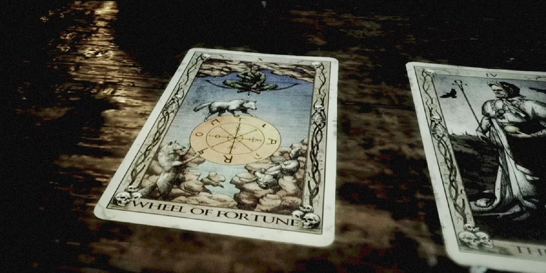 The Quarry tarot cards on table