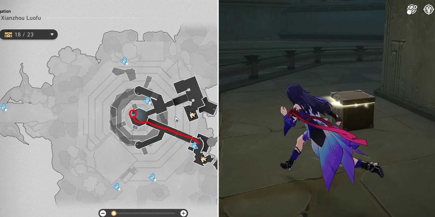 the shackling prison b3 chest location 7 in honkai star rail