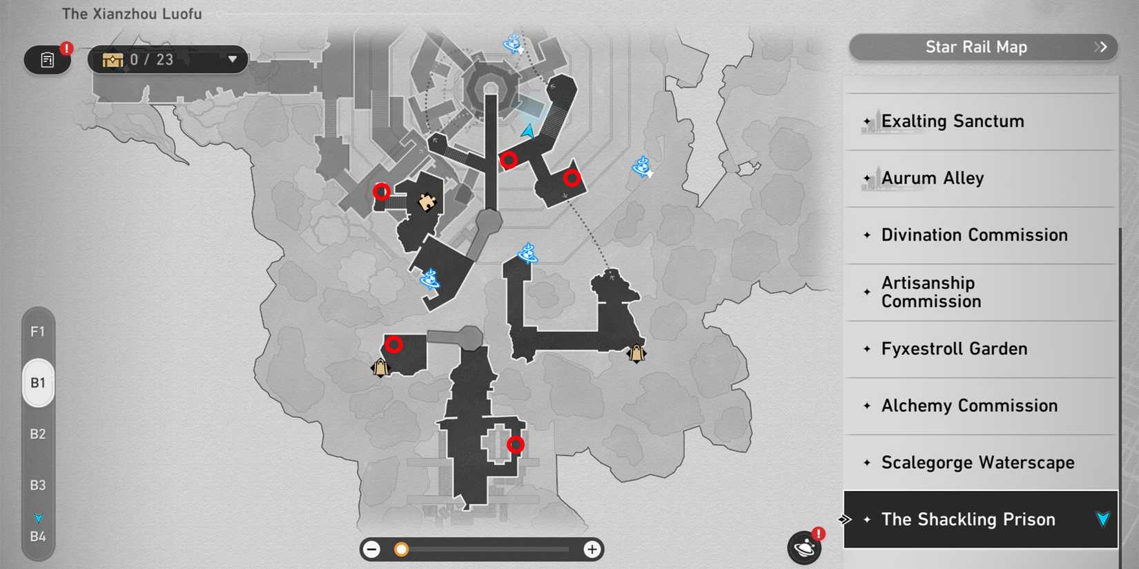 the shackling prison chest location b1 in honkai star rail