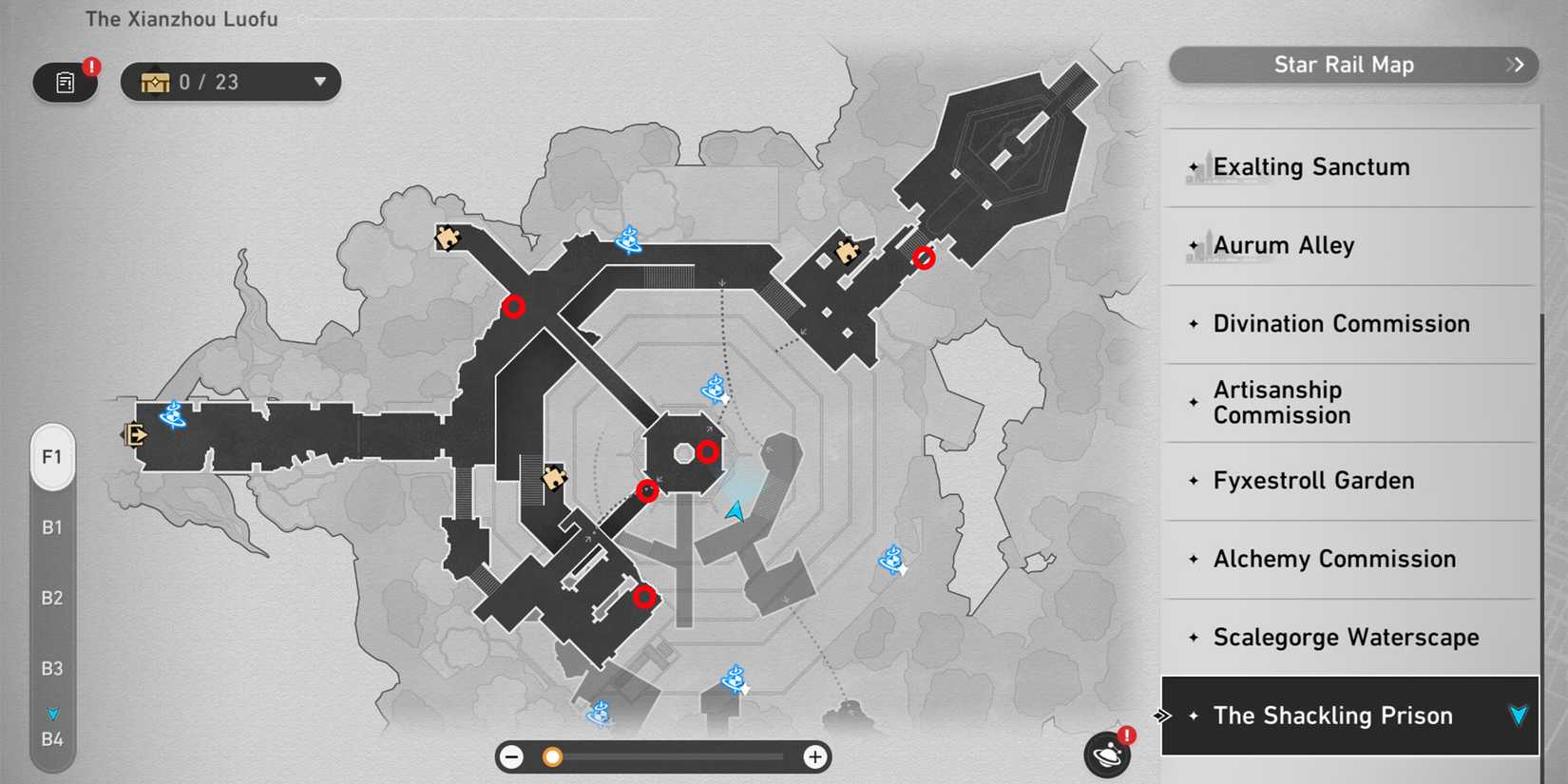 the shackling prison chest location f1 in honkai star rail