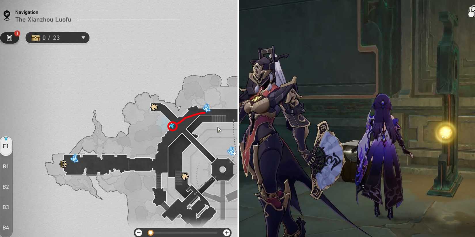 the shackling prison f1 chest location 2 in honkai star rail