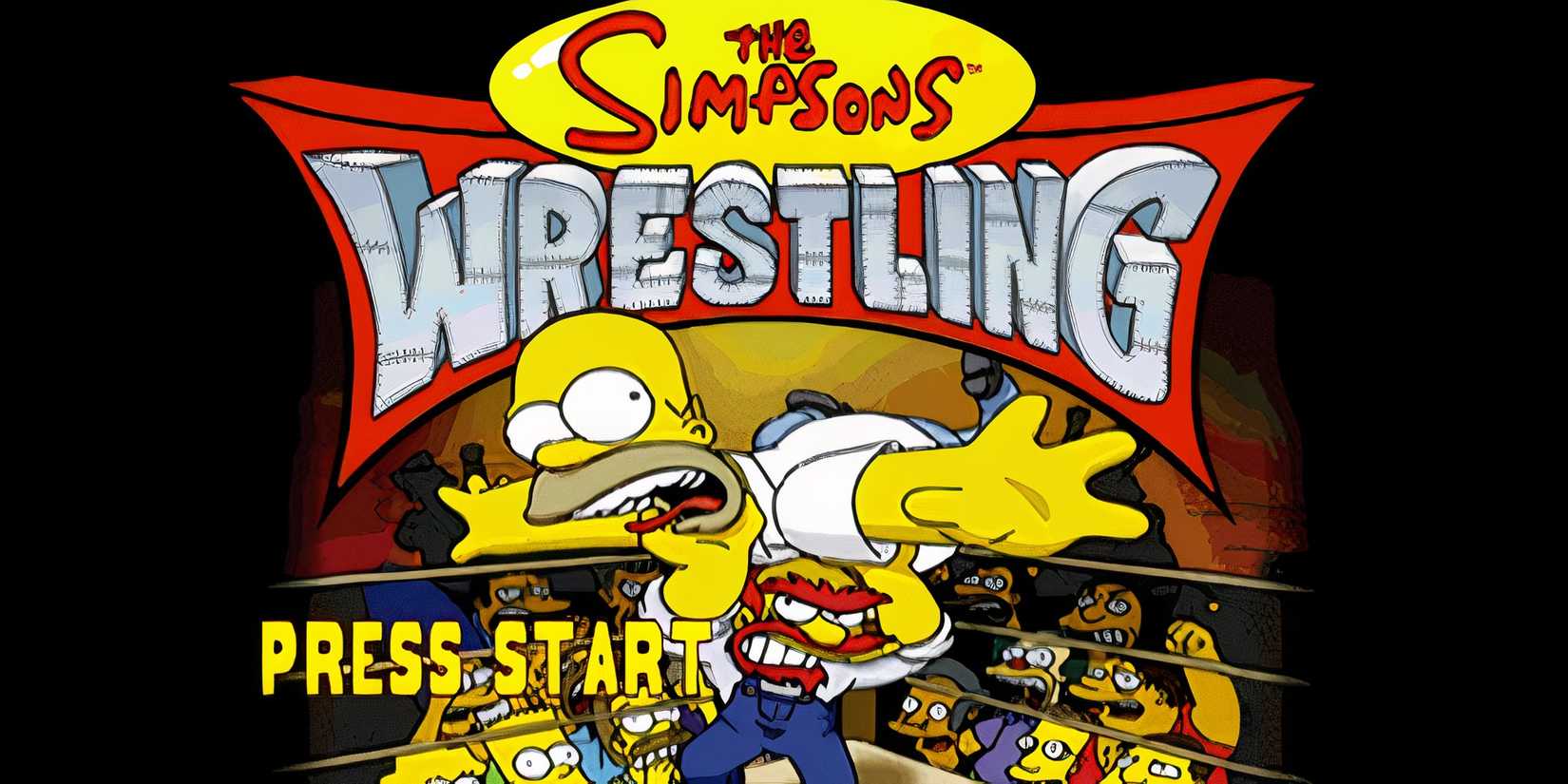 The Simpsons Wrestling Title Screen