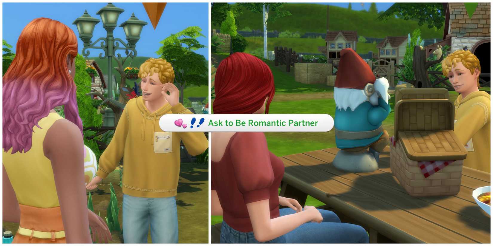 A Sim asking two different Sims to be their Romantic Partner