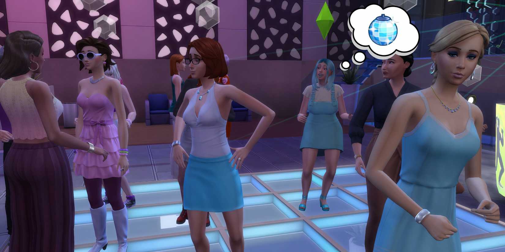 A Sim partying at the nightclub as part of the Nightlife Superstar aspiration
