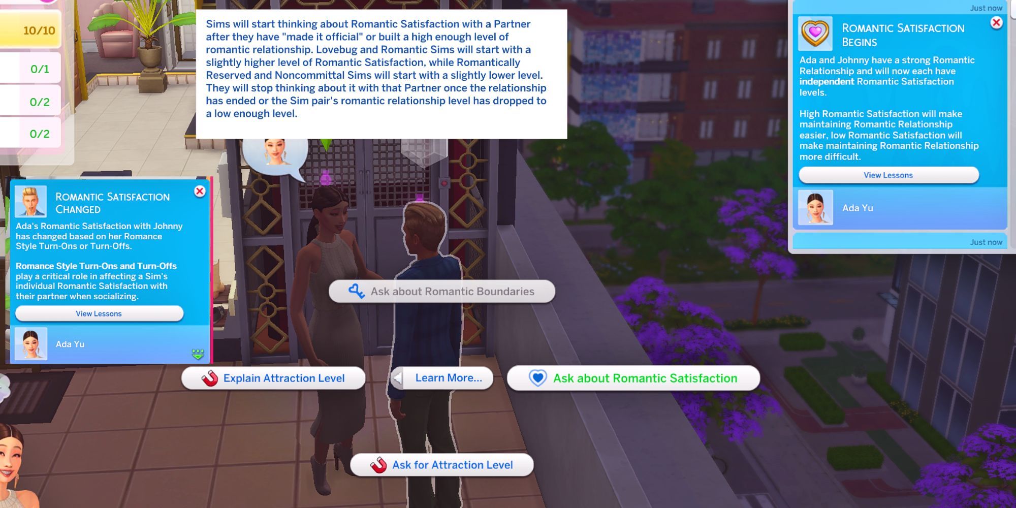 The Sims 4 - Lovestruck: Attraction & Romantic Satisfaction Guide