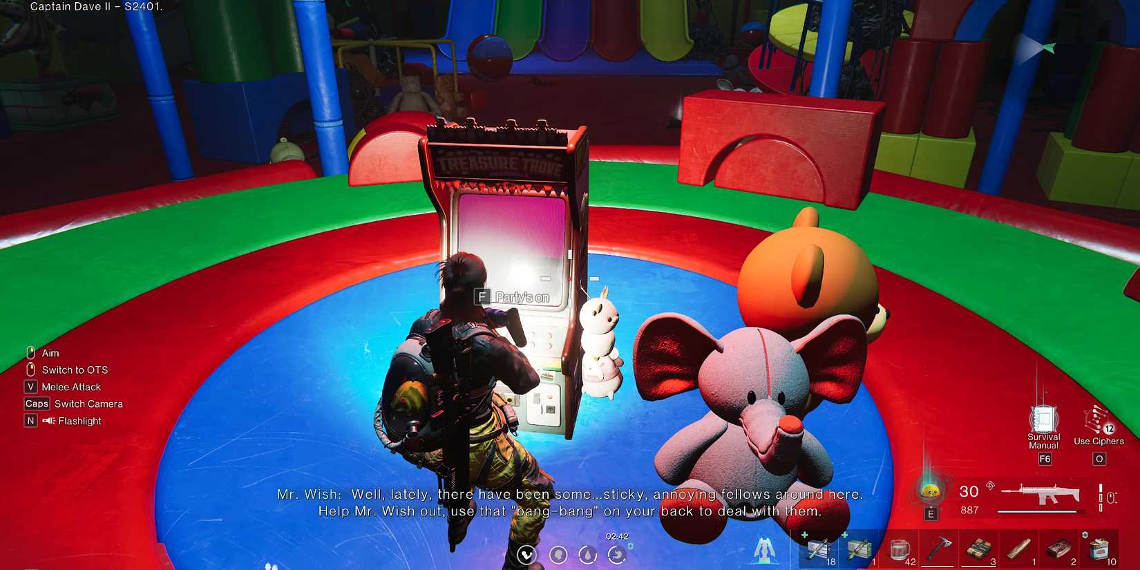 Screenshot showcasing the Wish Machine used to start the minigame in the In Seepage Zone KT-2701-3 in Securement Silo - Sigma in Once Human -1