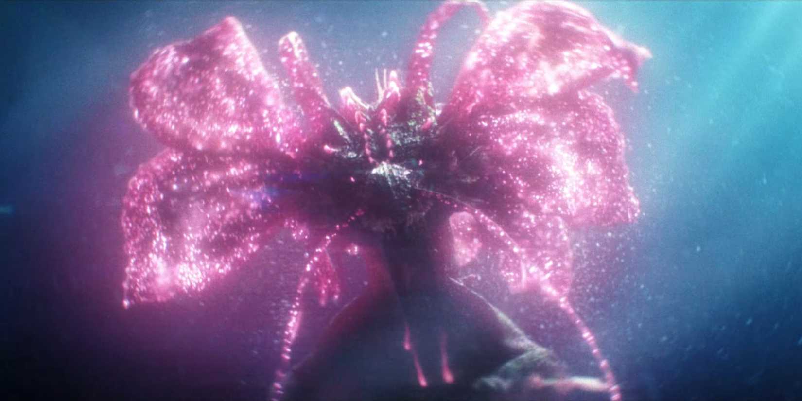 Tiamat fights Godzilla and tries to keep him out of her lair.