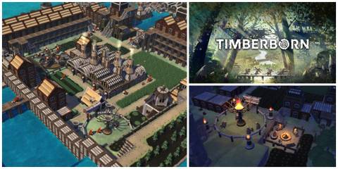 images of base building gameplay in Timberborn