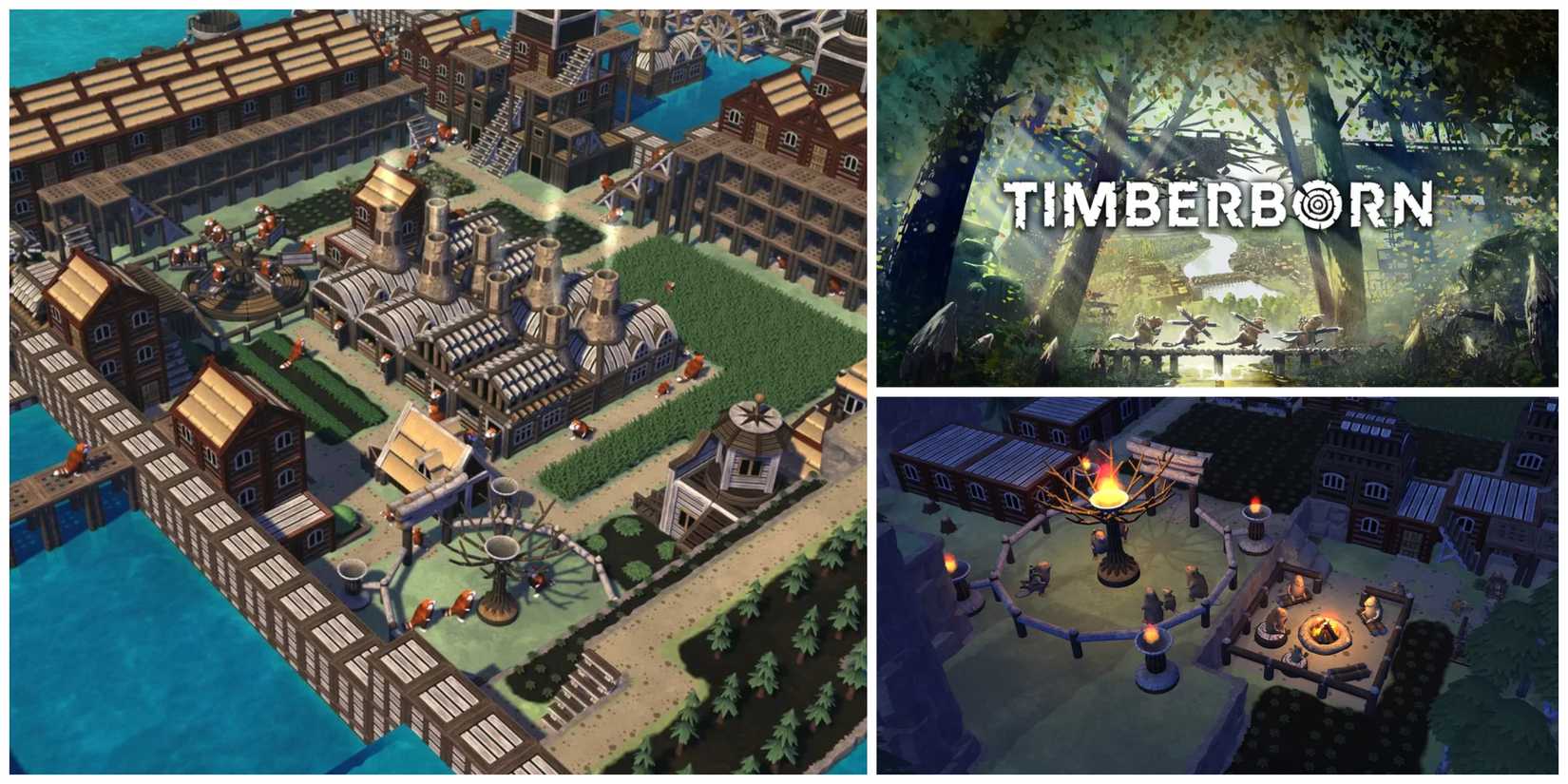 images of base building gameplay in Timberborn