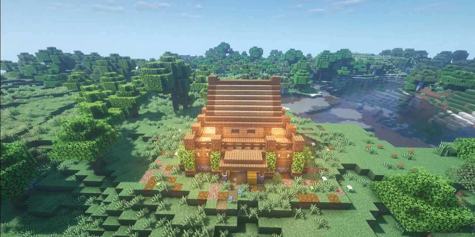 Tiny Minecraft home design - Wood cabin in nature