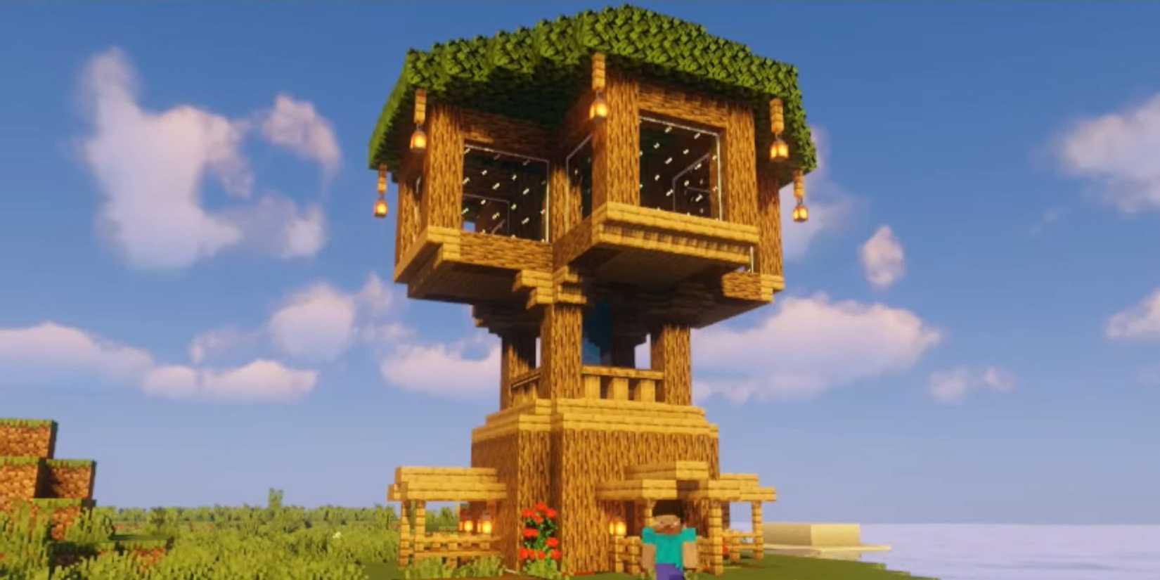 Tiny Minecraft home design - Aesthetic treehouse build