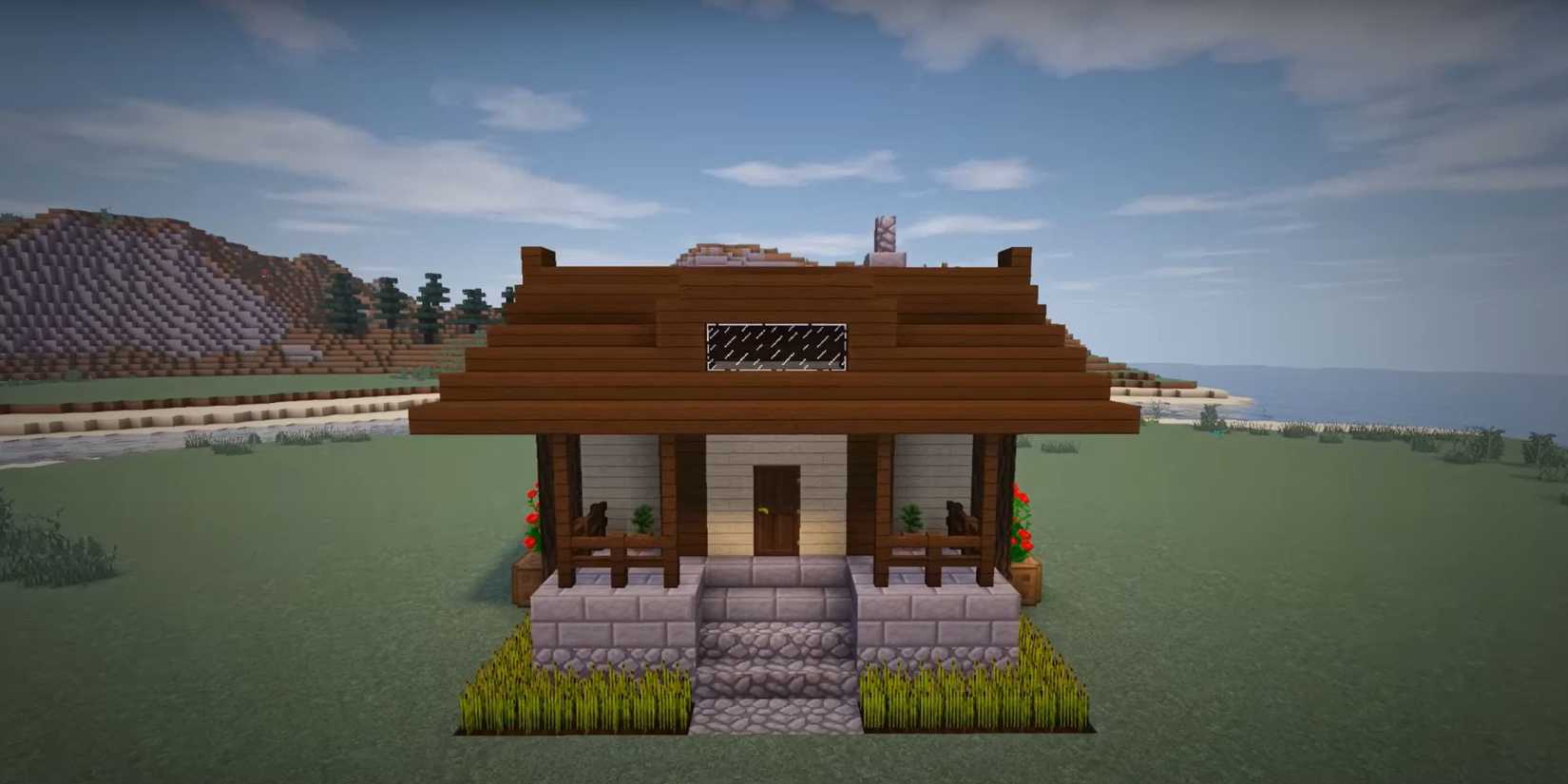 Tiny Minecraft home design - Cabin with porch