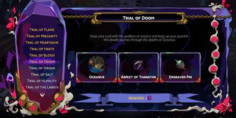 image of the Trial of Doom description screen