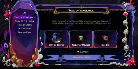 image of the Trial of Vengeance description screen