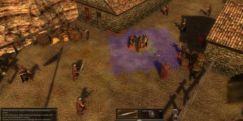 Turn-based combat scene in a Roman-era setting in The Age of Decadence