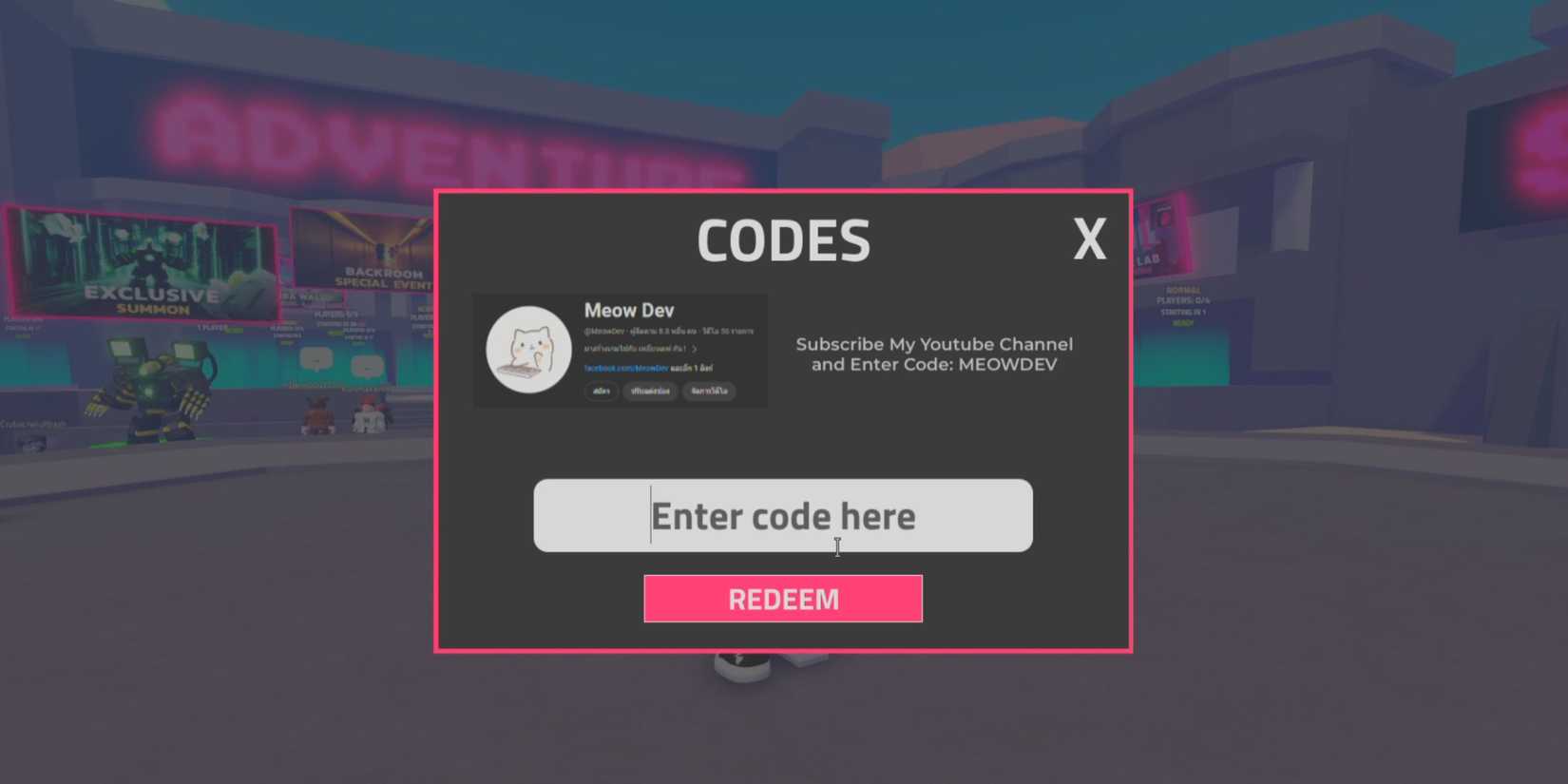 TV Defense the codes tab