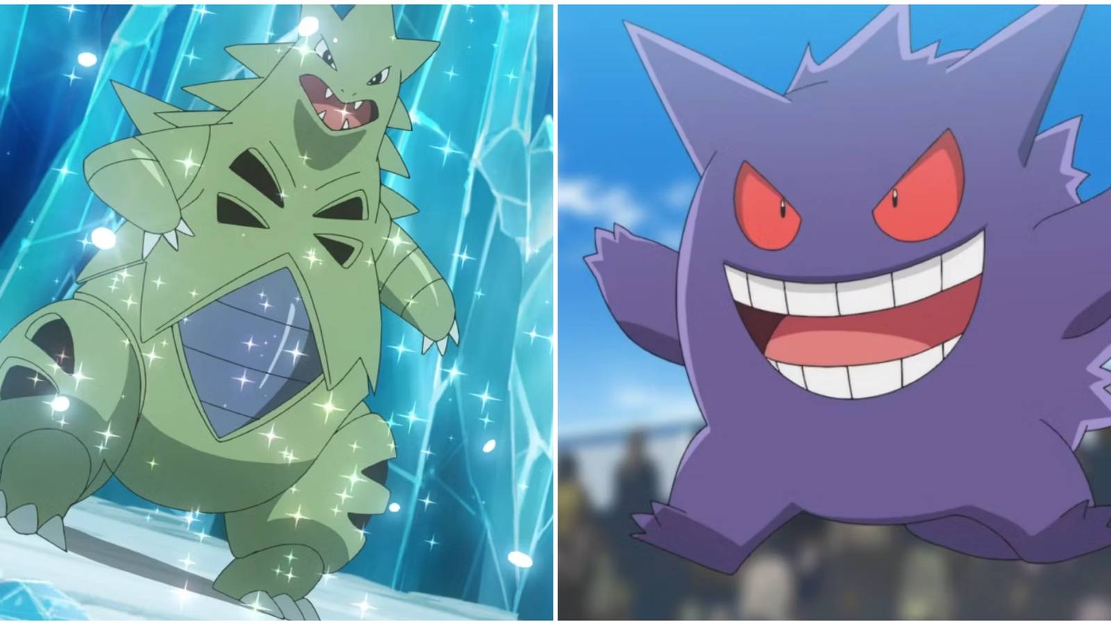Tyranitar and Gengar in Pokemon