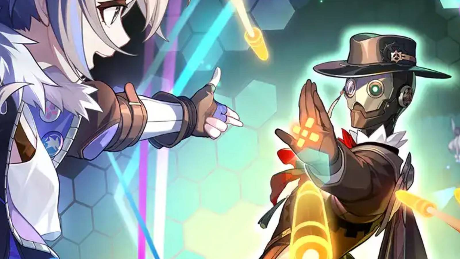 Screwllum and Silver Wolf face off during a key side quest in Honkai: Star Rail, highlighting the drastic difference in their character designs.